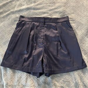 Abercrombie & Fitch Dark Blue Satin Shorts‎